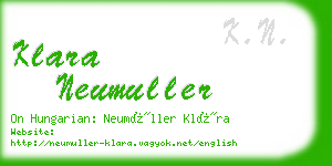 klara neumuller business card